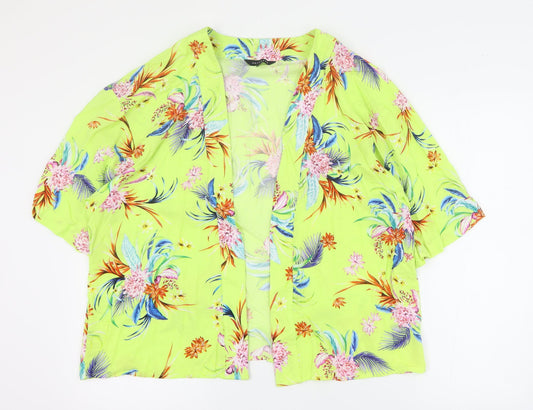 Peacocks Womens Yellow Floral  Jacket  Size M