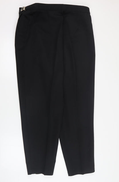 Slimma Womens Black  Polyester Carrot Trousers Size 20 L31 in Regular Zip