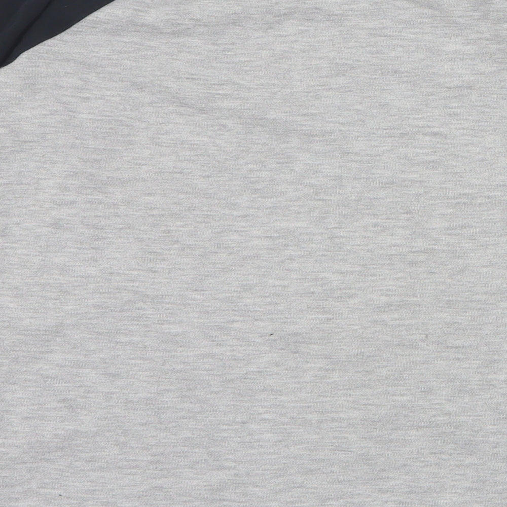George Girls Grey Colourblock Cotton Pullover T-Shirt Size 9-10 Years Round Neck Pullover