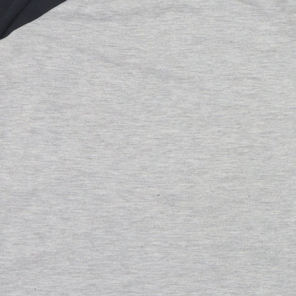 George Girls Grey Colourblock Cotton Pullover T-Shirt Size 9-10 Years Round Neck Pullover