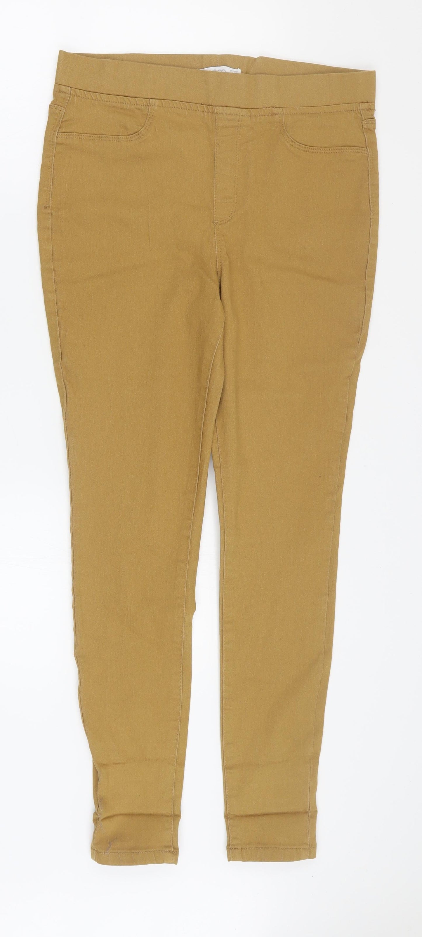 Pep & Co Womens Brown  Cotton Jegging Trousers Size 12 L27 in Regular