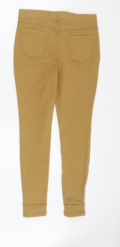 Pep & Co Womens Brown  Cotton Jegging Trousers Size 12 L27 in Regular