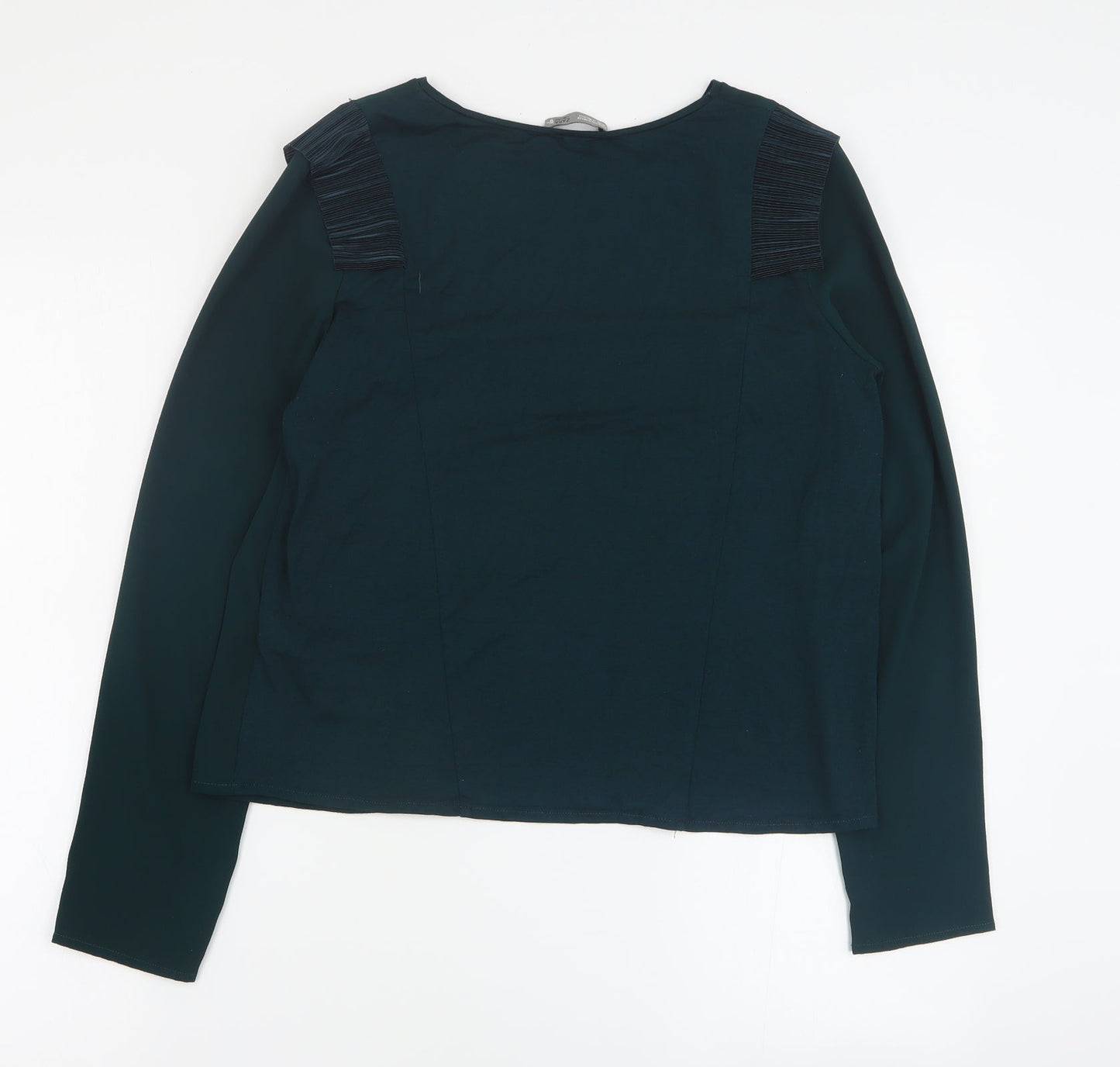 Womens UK Size M Zara Green Basic Blouse