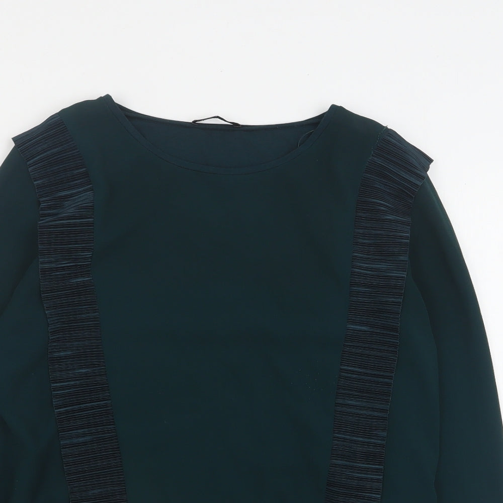 Womens UK Size M Zara Green Basic Blouse