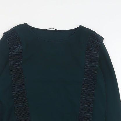 Womens UK Size M Zara Green Basic Blouse