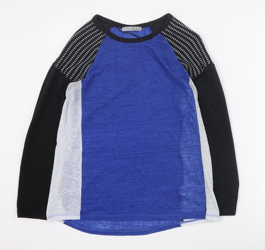 Primark Womens Blue Round Neck  Polyester Pullover Jumper Size 10