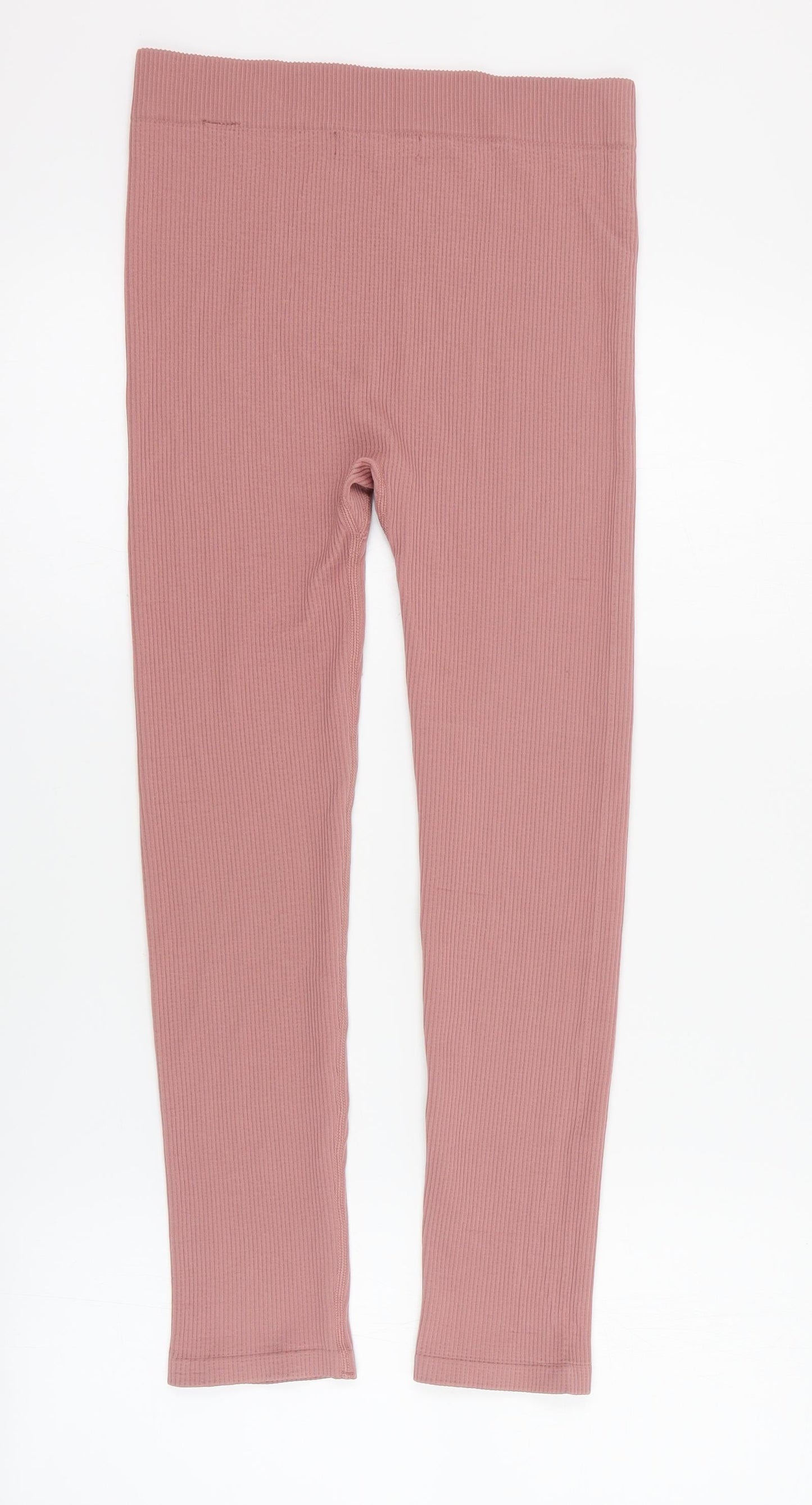 Dunnes Womens Pink  Nylon Capri Leggings Size M L24 in Regular Pullover - Ribbed