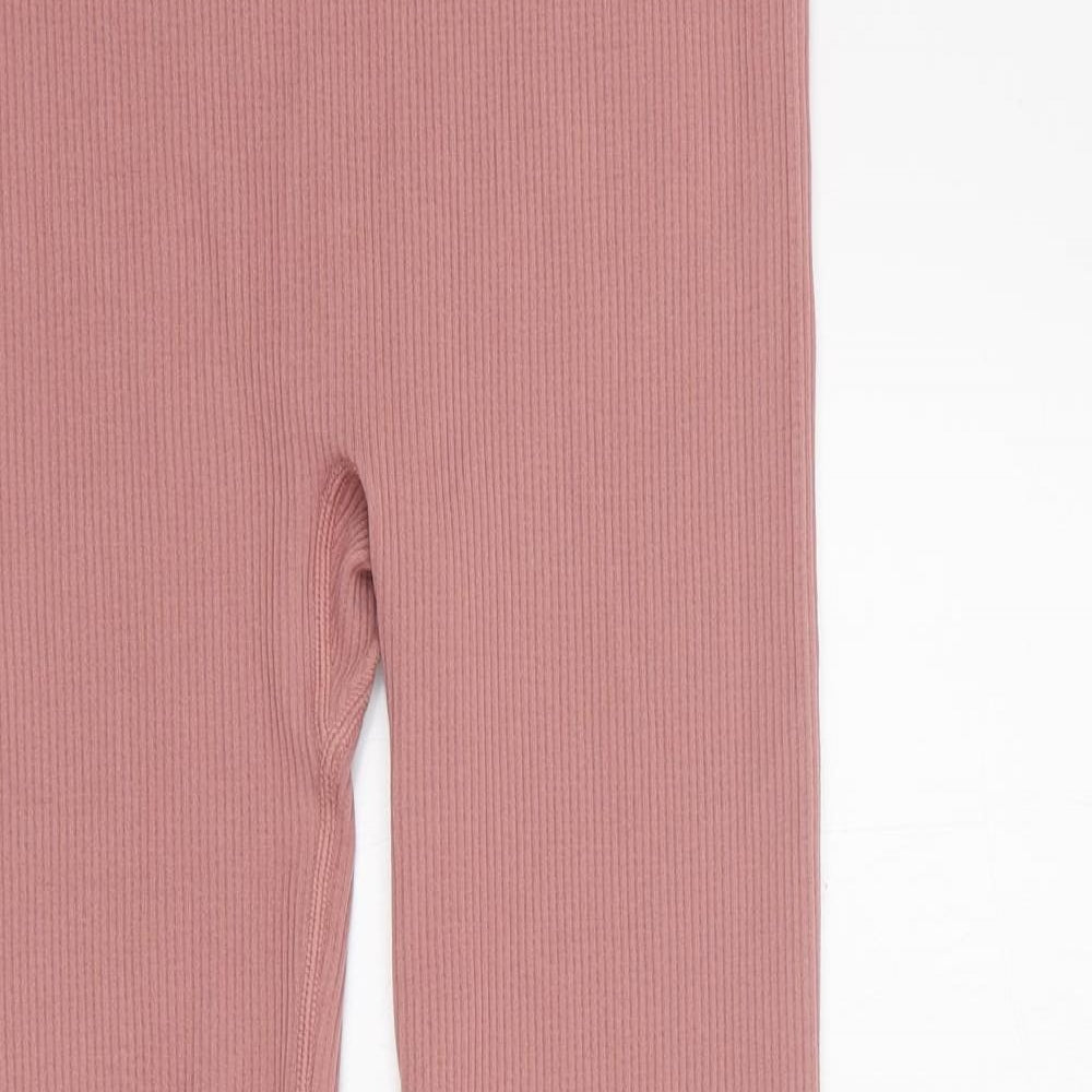 Dunnes Womens Pink  Nylon Capri Leggings Size M L24 in Regular Pullover - Ribbed