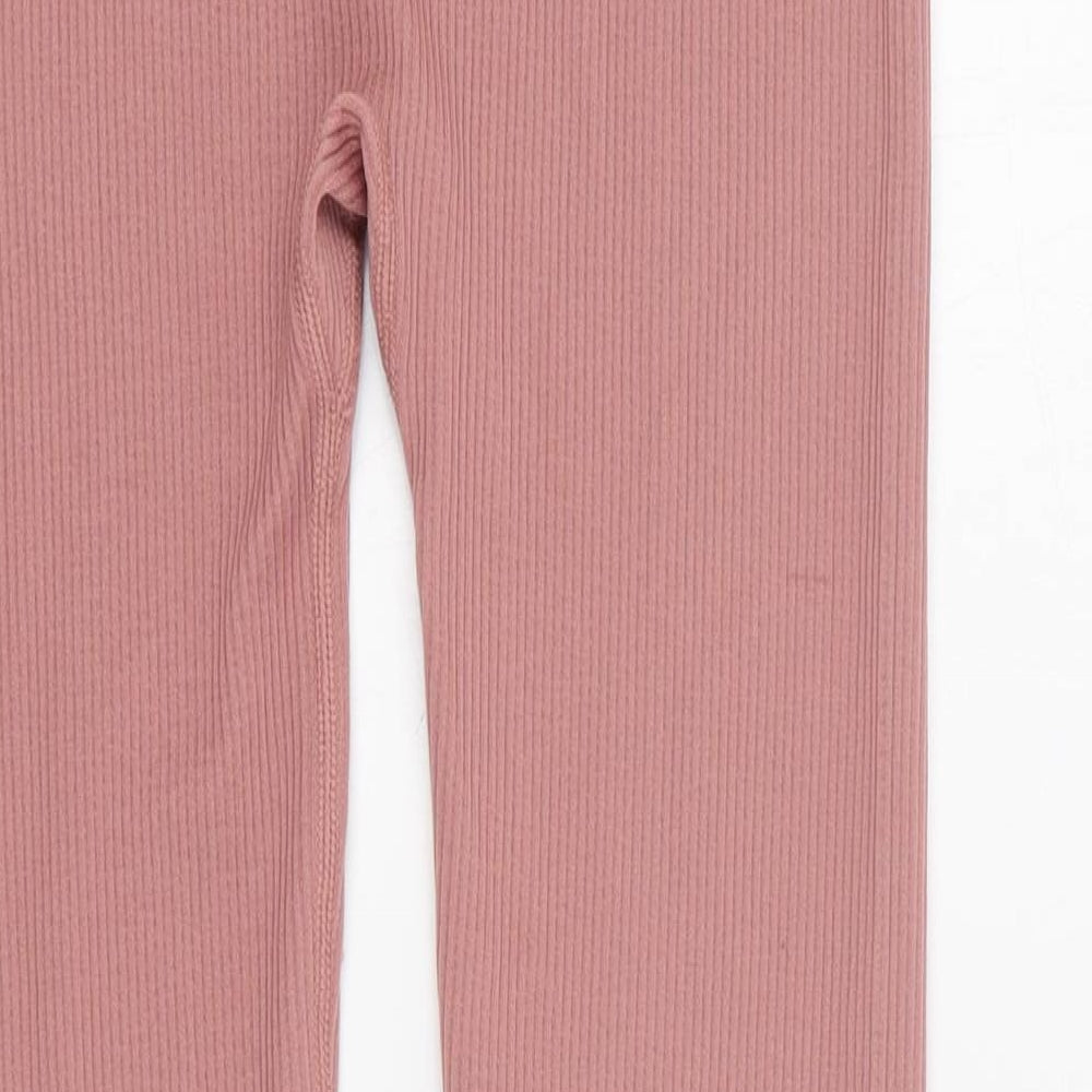 Dunnes Womens Pink  Nylon Capri Leggings Size M L24 in Regular Pullover - Ribbed