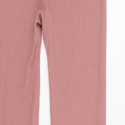 Dunnes Womens Pink  Nylon Capri Leggings Size M L24 in Regular Pullover - Ribbed