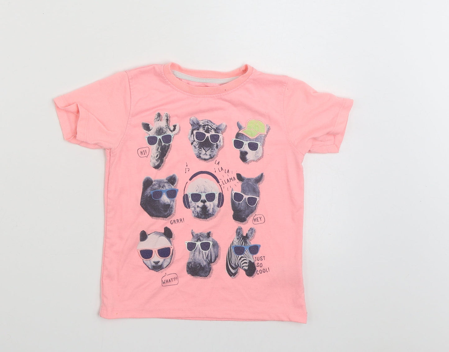 Urban Rascals  Girls Pink  100% Polyester Basic T-Shirt Size 3-4 Years Crew Neck Pullover - Just So Cool!