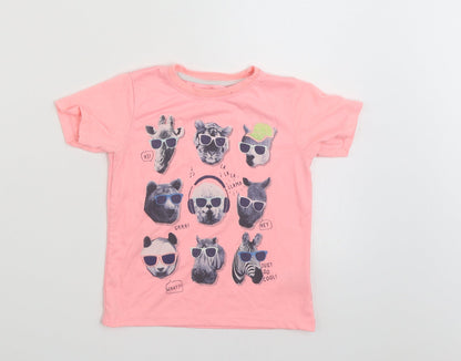 Urban Rascals  Girls Pink  100% Polyester Basic T-Shirt Size 3-4 Years Crew Neck Pullover - Just So Cool!