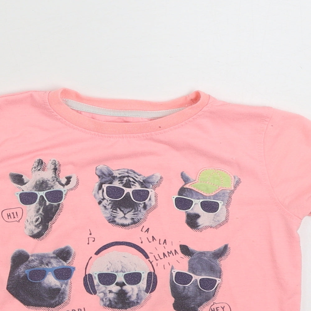 Urban Rascals  Girls Pink  100% Polyester Basic T-Shirt Size 3-4 Years Crew Neck Pullover - Just So Cool!