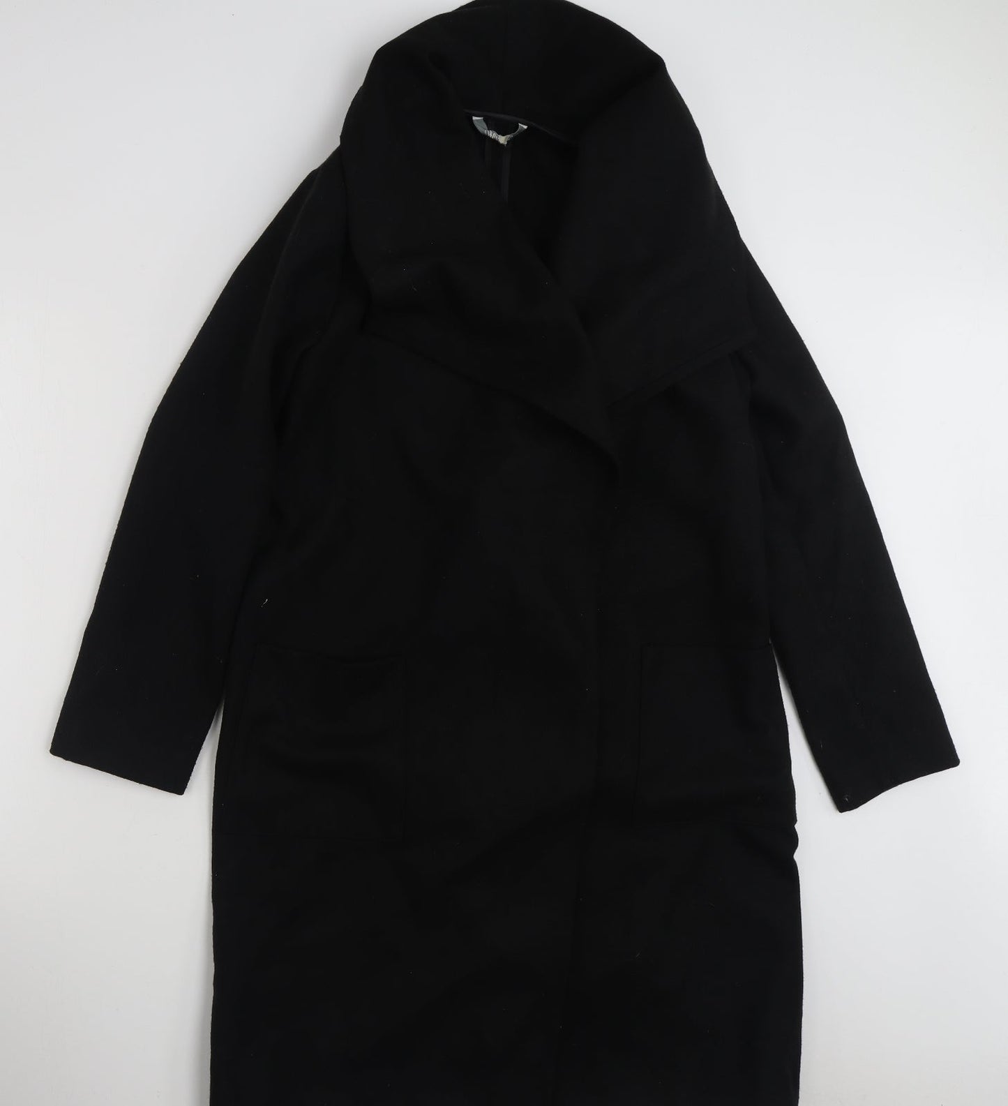 Womens UK Size 10 Peacocks Black Overcoat