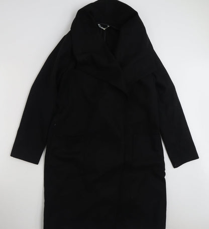 Womens UK Size 10 Peacocks Black Overcoat