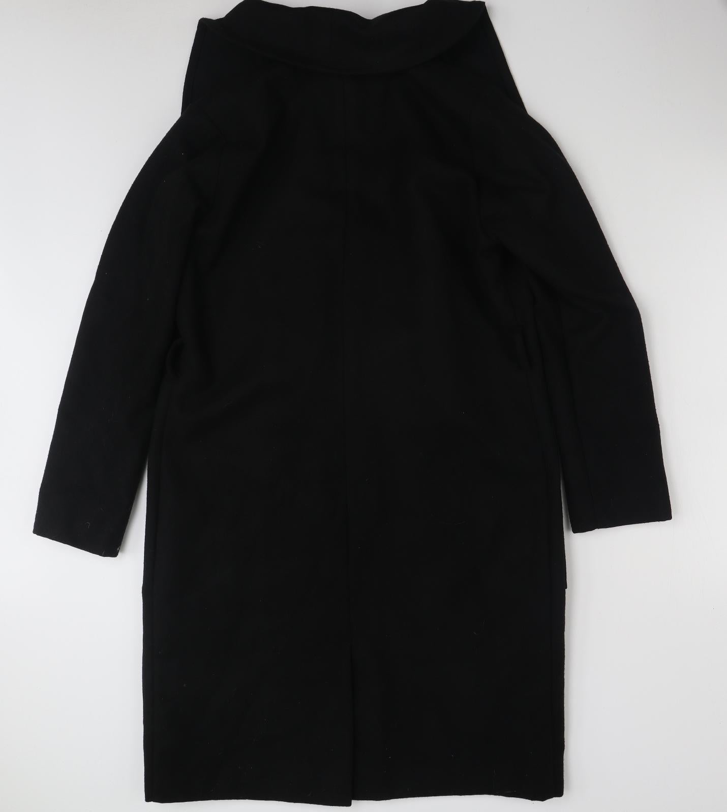 Womens UK Size 10 Peacocks Black Overcoat