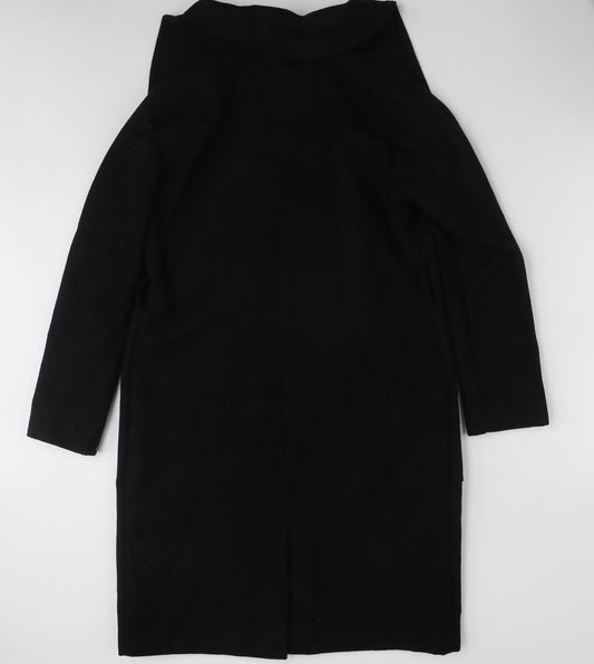 Womens UK Size 10 Peacocks Black Overcoat