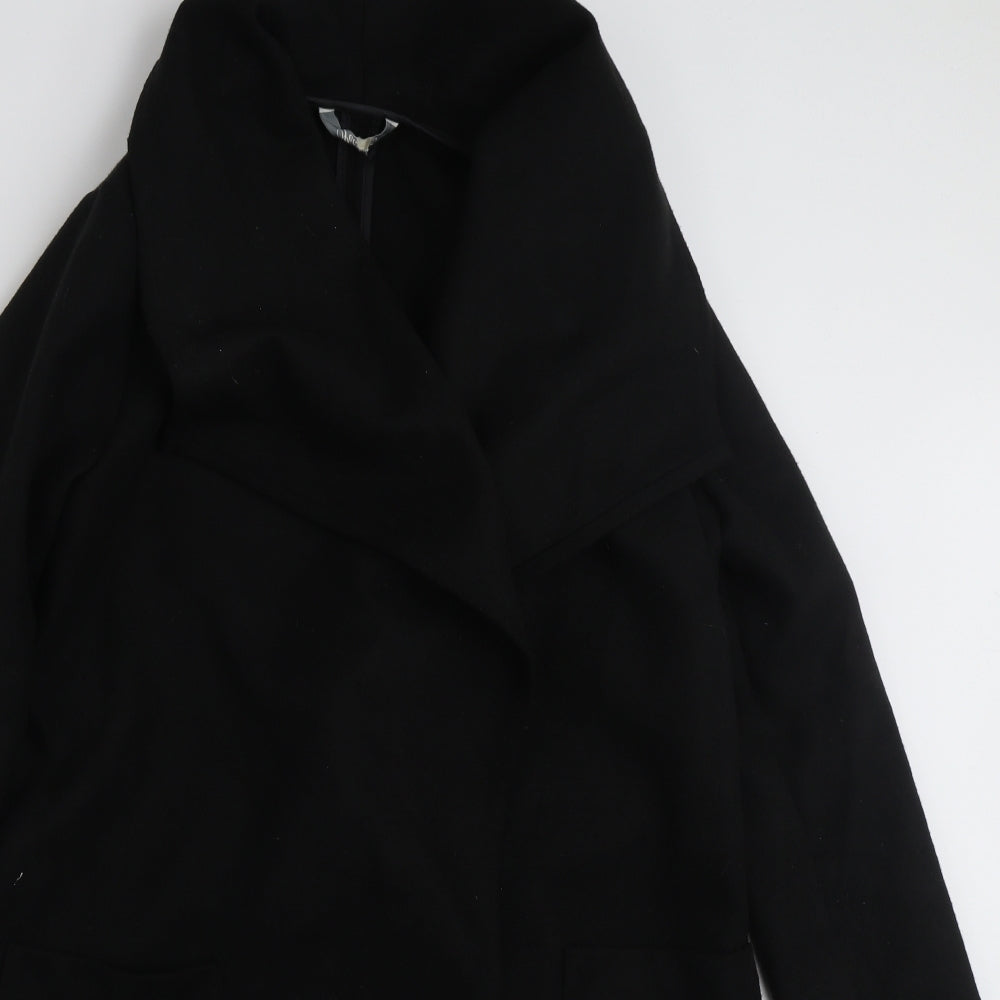 Womens UK Size 10 Peacocks Black Overcoat