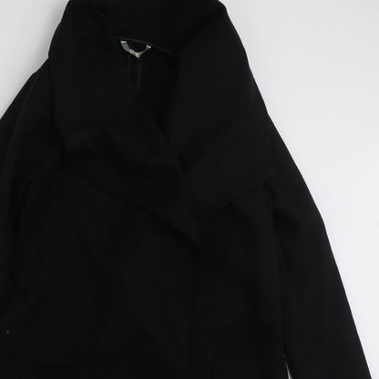 Womens UK Size 10 Peacocks Black Overcoat