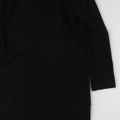 Womens UK Size 10 Peacocks Black Overcoat