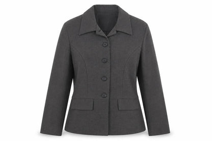 Front view of Paragon women’s grey jacket blazer, size UK 10, button