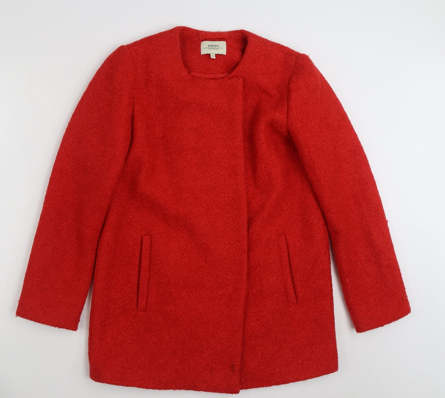 Matalan Womens Red   Pea Coat Coat Size 10  Snap