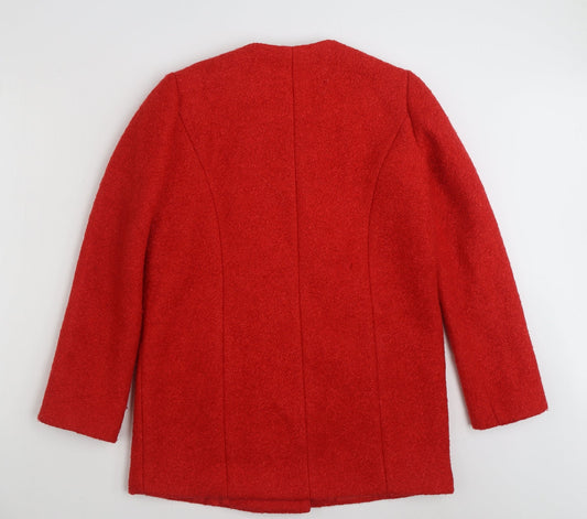 Matalan Womens Red   Pea Coat Coat Size 10  Snap
