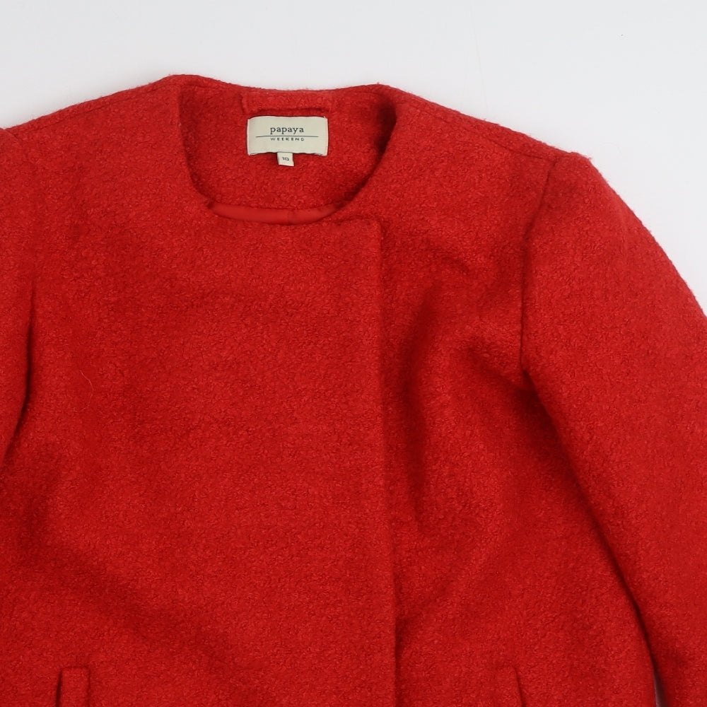Matalan Womens Red   Pea Coat Coat Size 10  Snap