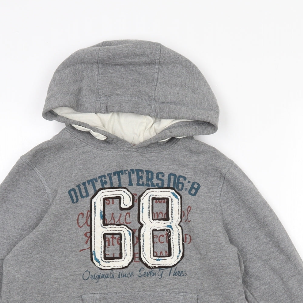 George Boys Grey  Cotton Pullover Hoodie Size 8-9 Years   - Logo print