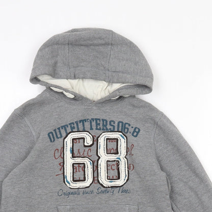 George Boys Grey  Cotton Pullover Hoodie Size 8-9 Years   - Logo print