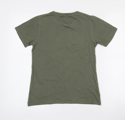 Pep & Co Girls Green Camouflage 100% Cotton Pullover T-Shirt Size 10-11 Years Crew Neck  - Future Generation