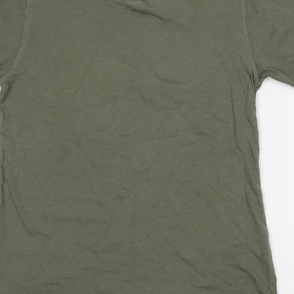 Pep & Co Girls Green Camouflage 100% Cotton Pullover T-Shirt Size 10-11 Years Crew Neck  - Future Generation