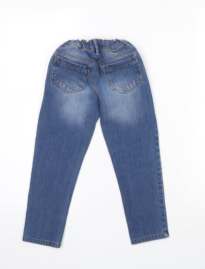 Dunnes Stores Girls Blue  Cotton Tapered Jeans Size 5 Years  Regular Zip