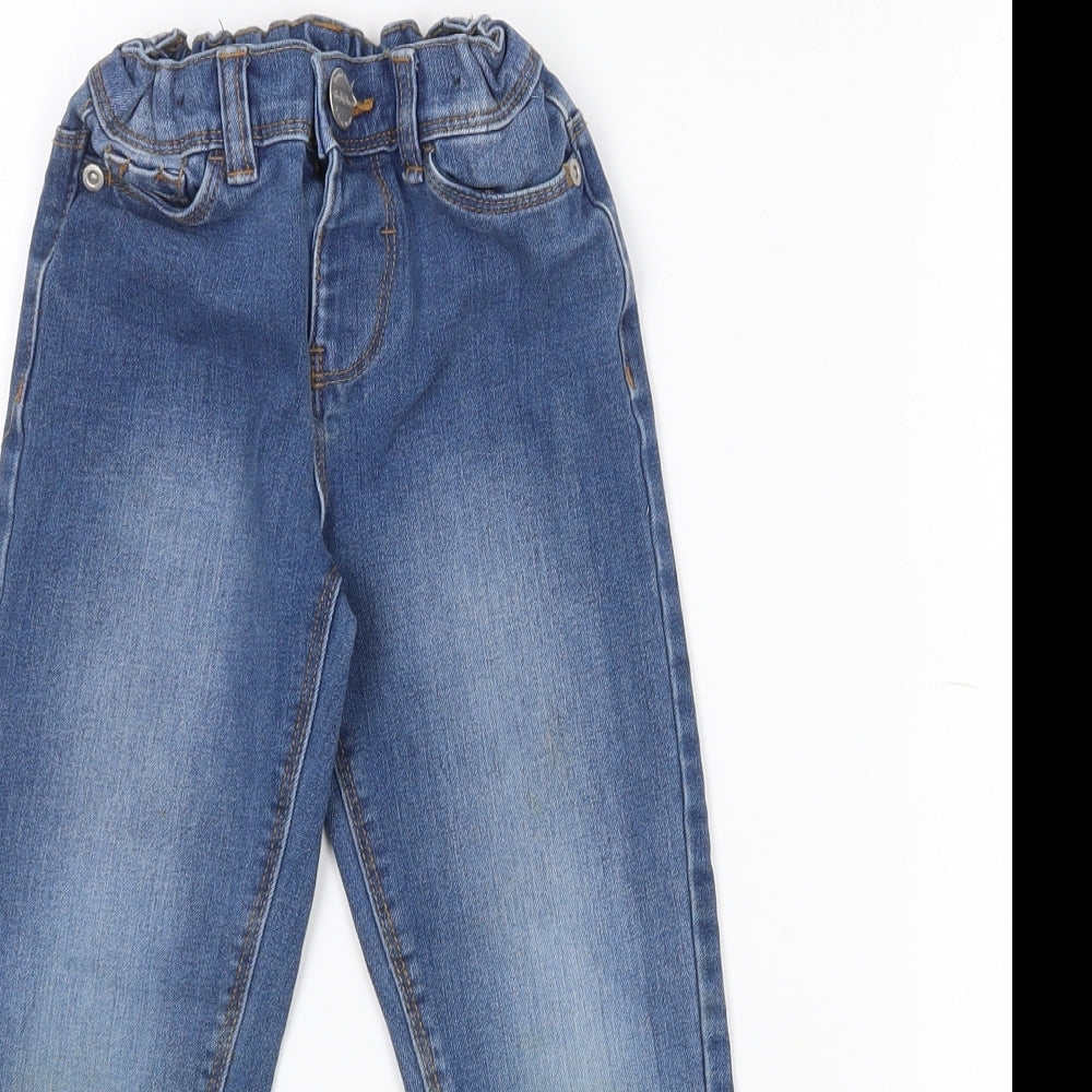 Dunnes Stores Girls Blue  Cotton Tapered Jeans Size 5 Years  Regular Zip