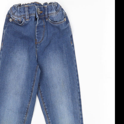 Dunnes Stores Girls Blue  Cotton Tapered Jeans Size 5 Years  Regular Zip