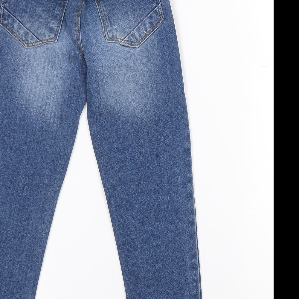 Dunnes Stores Girls Blue  Cotton Tapered Jeans Size 5 Years  Regular Zip