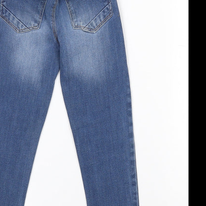 Dunnes Stores Girls Blue  Cotton Tapered Jeans Size 5 Years  Regular Zip