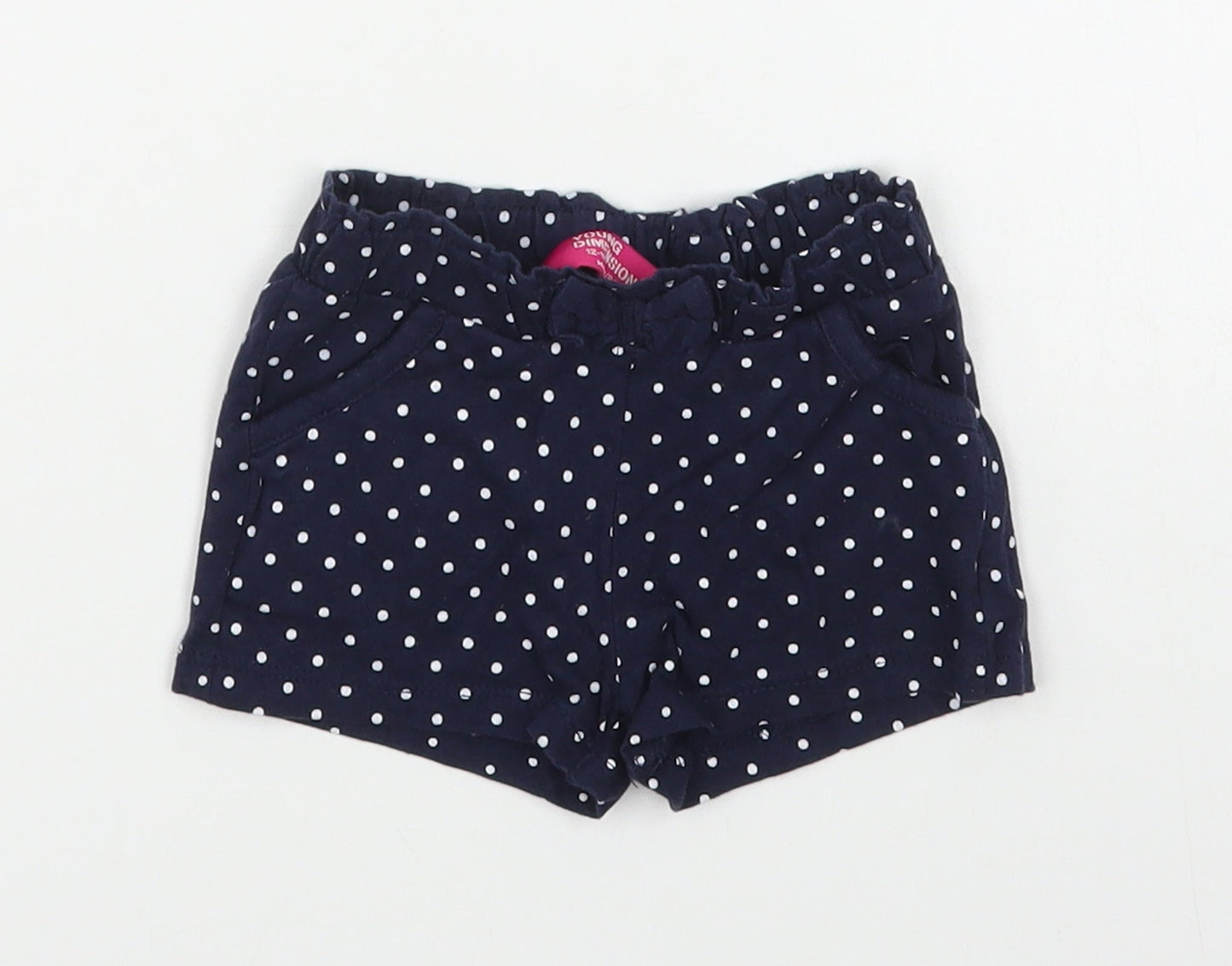 Young Division Girls Blue Polka Dot 100% Cotton Cropped Trousers Size 12-18 Months