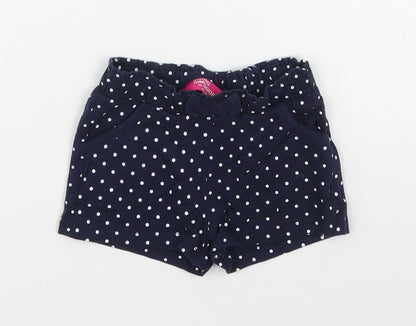 Young Division Girls Blue Polka Dot 100% Cotton Cropped Trousers Size 12-18 Months
