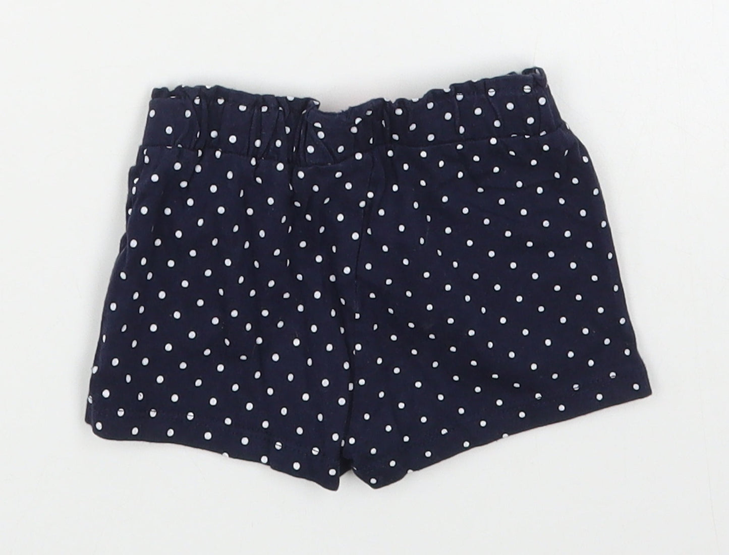 Young Division Girls Blue Polka Dot 100% Cotton Cropped Trousers Size 12-18 Months