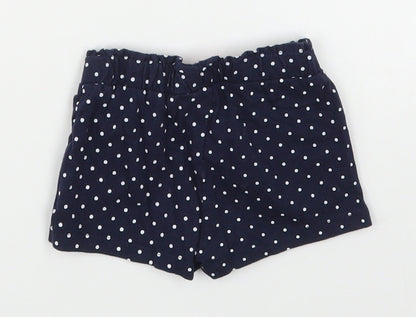 Young Division Girls Blue Polka Dot 100% Cotton Cropped Trousers Size 12-18 Months
