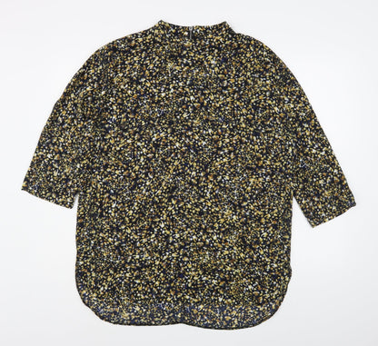 Primark Womens Multicoloured Geometric Polyester Basic Blouse Size 14 High Neck