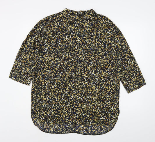 Primark Womens Multicoloured Geometric Polyester Basic Blouse Size 14 High Neck