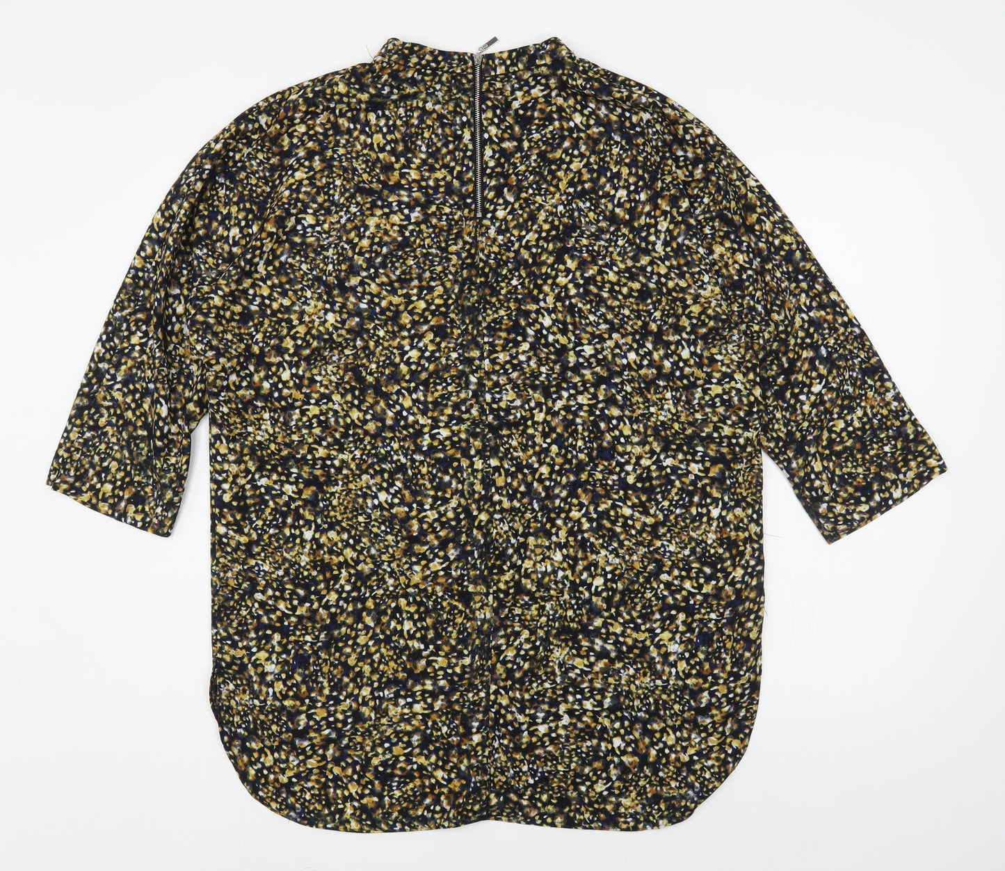 Primark Womens Multicoloured Geometric Polyester Basic Blouse Size 14 High Neck