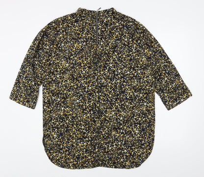 Primark Womens Multicoloured Geometric Polyester Basic Blouse Size 14 High Neck