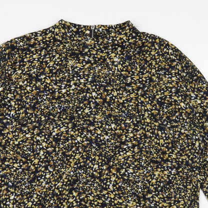 Primark Womens Multicoloured Geometric Polyester Basic Blouse Size 14 High Neck