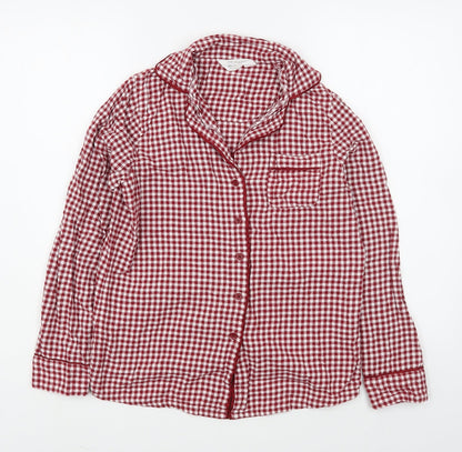 Primark Womens Red Check 100% Cotton Basic Button-Up Size XS Collared
