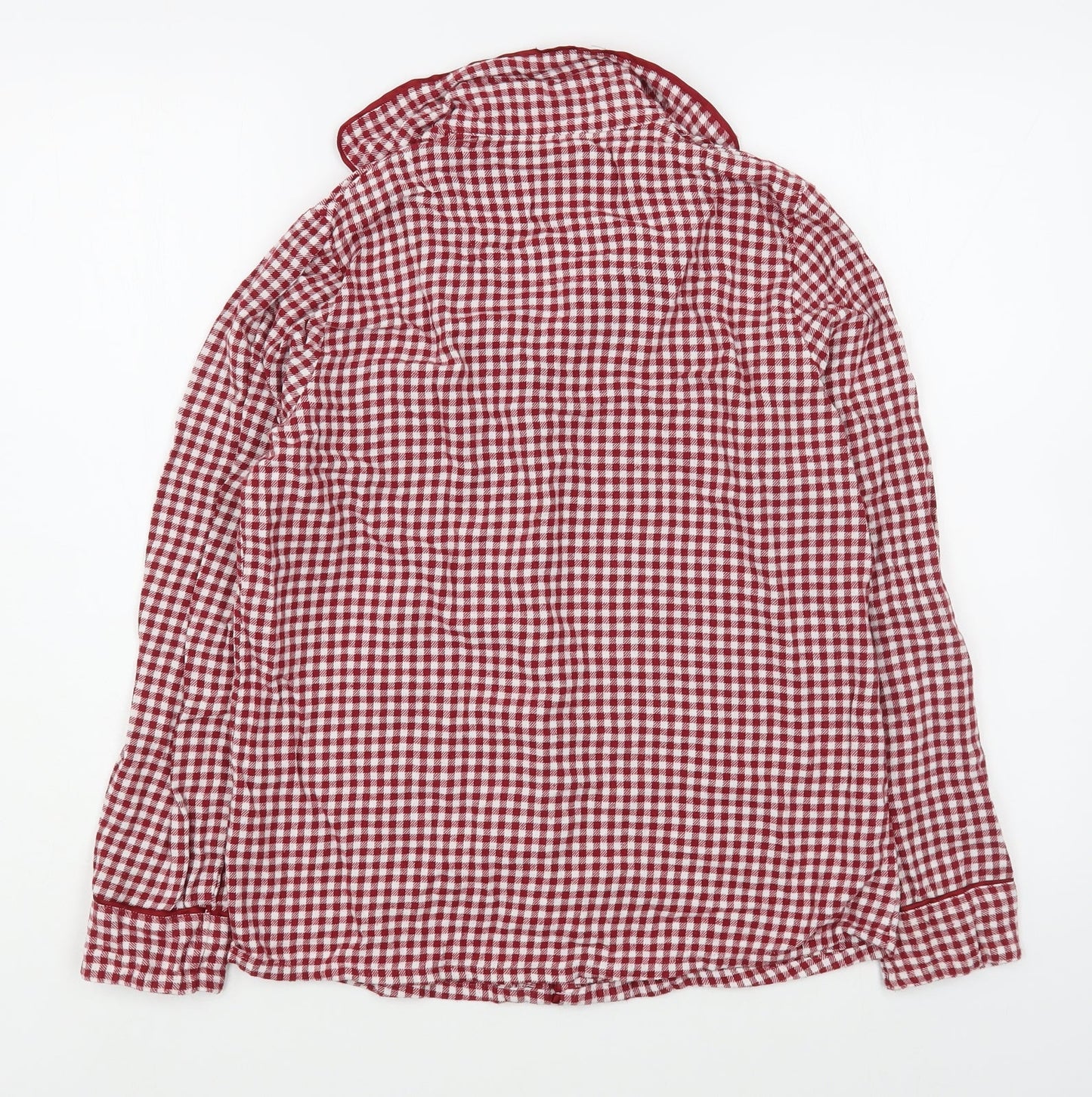 Primark Womens Red Check 100% Cotton Basic Button-Up Size XS Collared