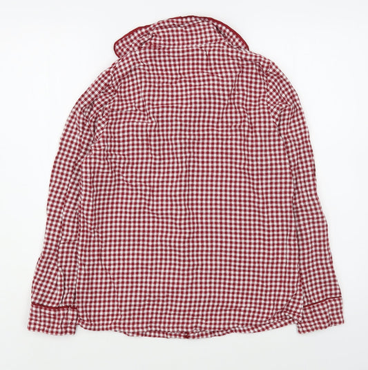 Primark Womens Red Check 100% Cotton Basic Button-Up Size XS Collared