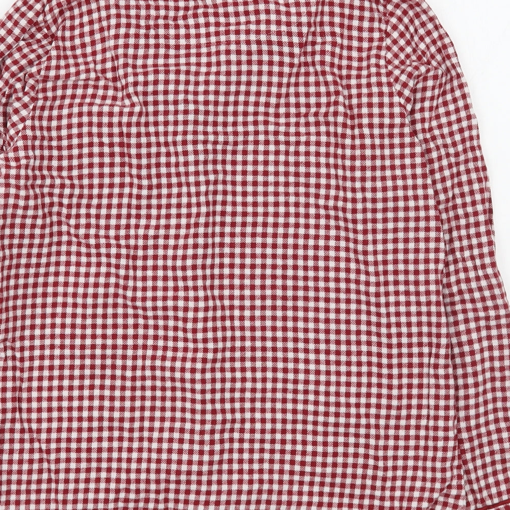 Primark Womens Red Check 100% Cotton Basic Button-Up Size XS Collared